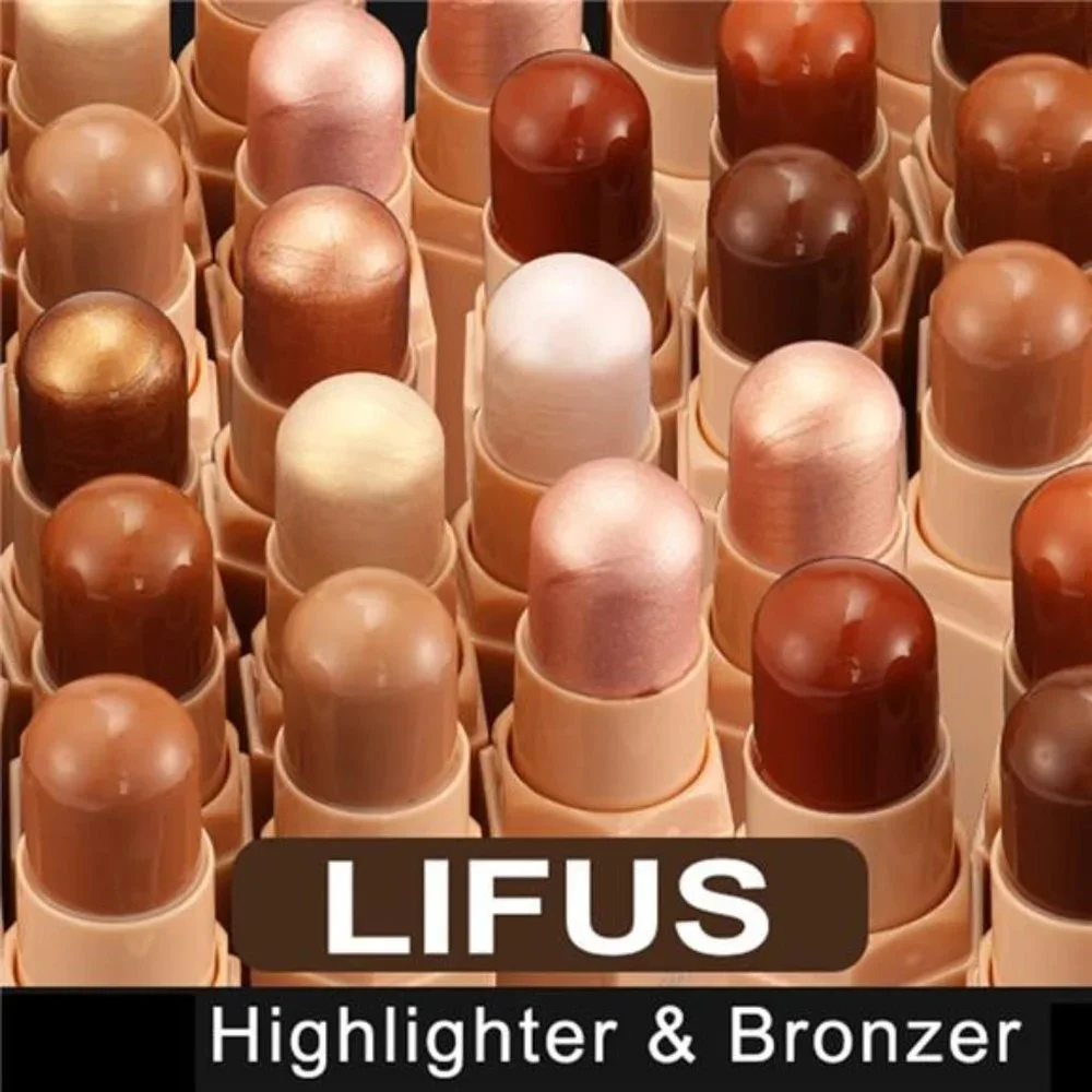 Face Cream Contour Stick Bronzer Highlighter Illuminator Makeup Glow Kit Set, F1